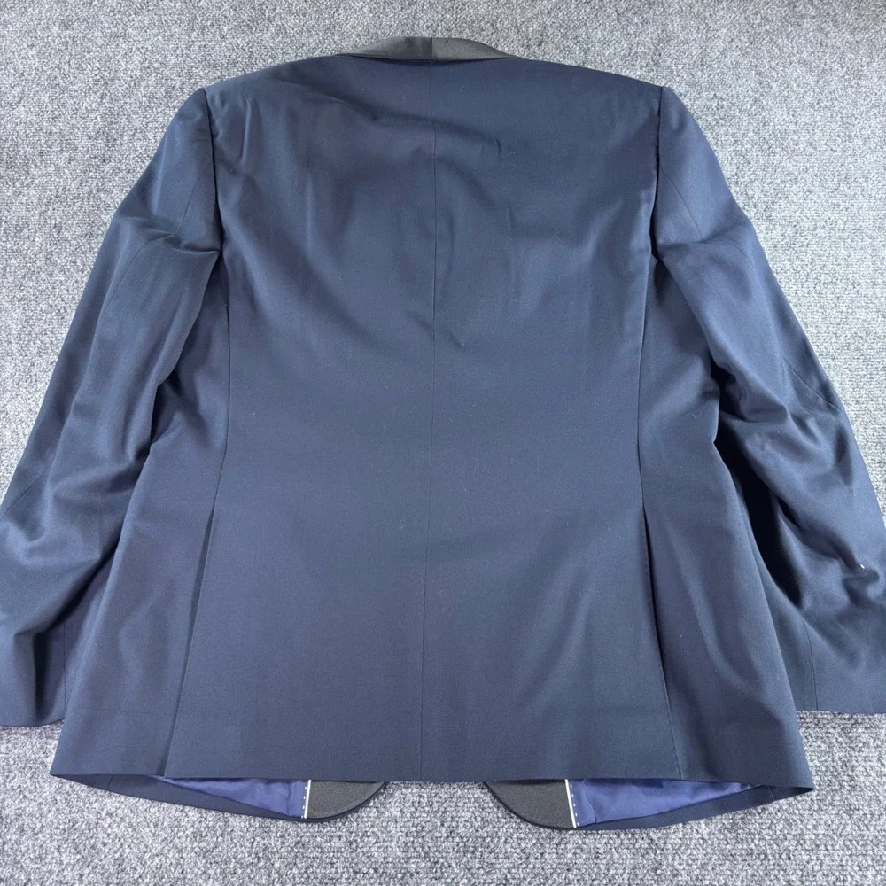 Tomasso Black Tuxedo Suit Mens‎ 42R 35W Navy Blue Shawl Lapel NWT Formal Velvet